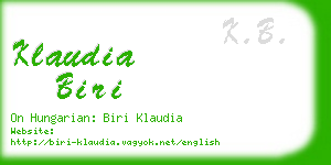 klaudia biri business card